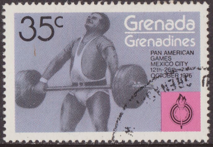 Granada Granadinas 1975 Scott 104 Sello ** Deportes Pan American Games Mexico Weightlifting 35c Gren