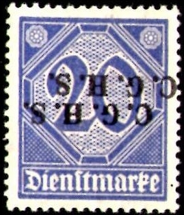 Official Stamp 1920 Alta Silesia surcharge double inverted