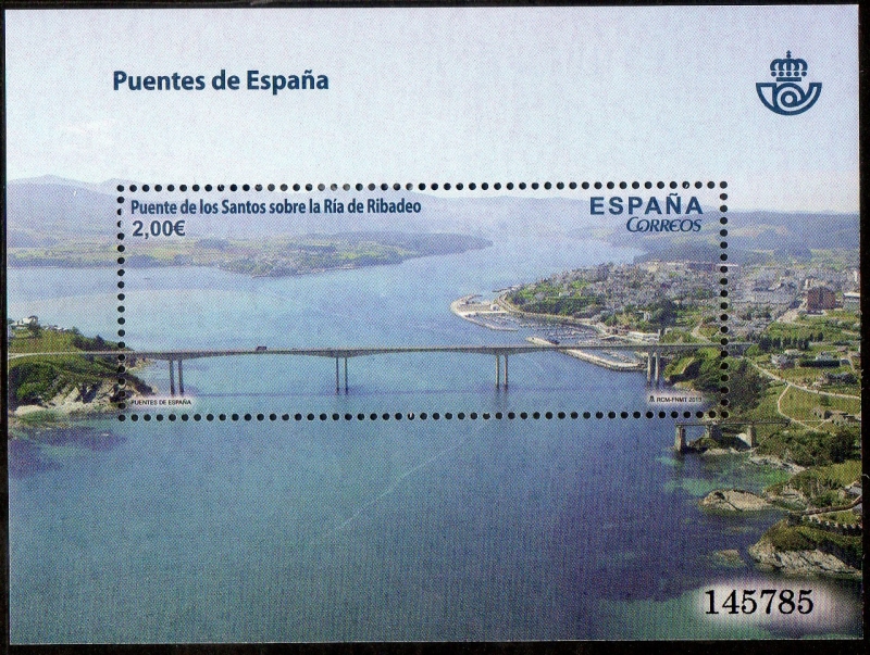 4795-Puentes de España. Puente de los Santos sobre la Ría de Ribadeo.