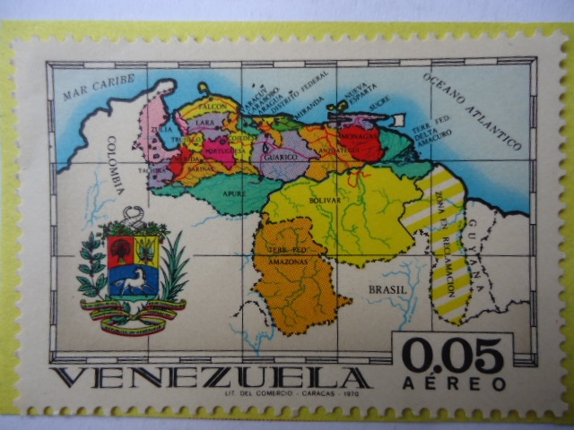 República de Venezuela Mapa División Político (Estados)