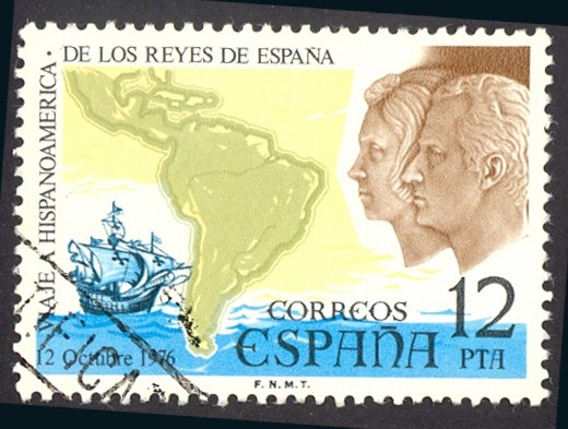 1976 Primer viaje al continente Norteamericano de los Reyes de España - Edifil:2333