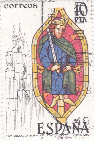 Vidriera de rey Bíblico Catedral de León  (4)