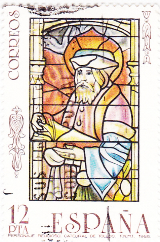 Vidriera de la Catedral de Toledo- personaje religioso  (4)