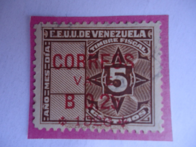EE.UU de Venezuela-Timbre Fiscal ¨Habilitado para correo¨
