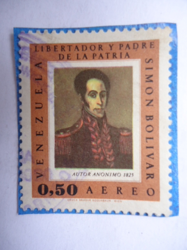 Libertador y Padre de la Patria Simón Bolívar-Retrato de Autor Desconocido-1825