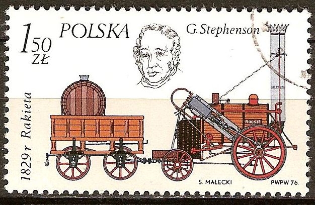 George Stephenson y su locomotora 