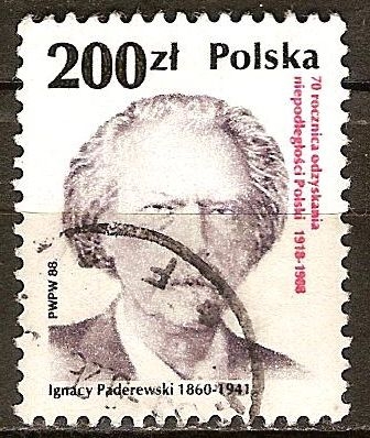 70a Aniv de la República Popular de Polonia (Ignacy Paderewski 1860-1941).