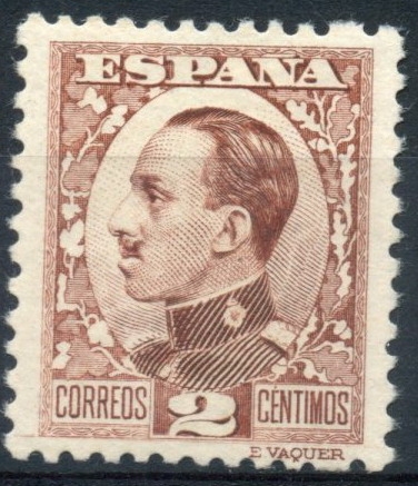 ESPAÑA 490 ALFONSO XIII TIPO VAQUER DE PERFIL