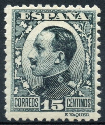 ESPAÑA 493 ALFONSO XIII TIPO VAQUER DE PERFIL