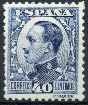 ESPAÑA 497A ALFONSO XIII TIPO VAQUER DE PERFIL