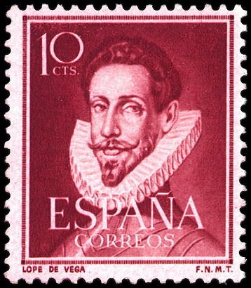 España Segundo Centenario Nº 1072 ** 10c Burdeos literatos.