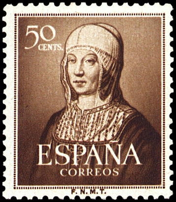 ESPAÑA SEGUNDO CENTENARIO Nº 1092 ** 50C CASTAÑO ISABEL LA CATOLICA