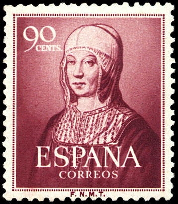 ESPAÑA SEGUNDO CENTENAIRO Nº 1094 ** 90C LILA ROJIZO ISABEL LA CATOLICA