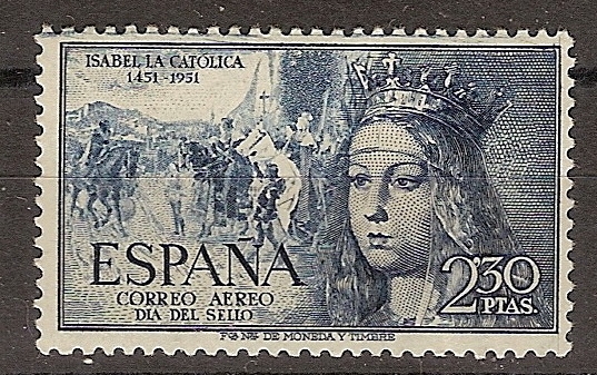ESPAÑA SEGUNDO CENTENARIO Nº 1101 ** 2,3P AZUL OSCURO ISABEL LA CATOLICA