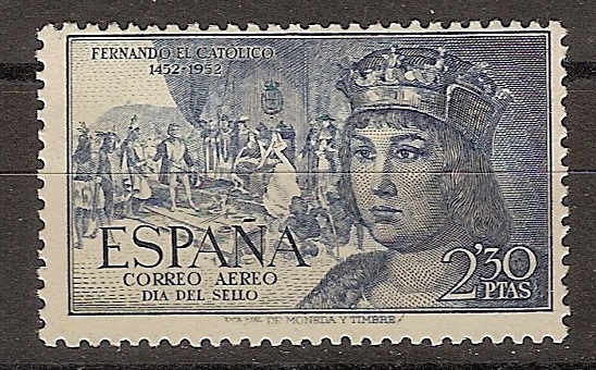 ESPAÑA SEGUNDO CENTENARIO Nº 1115 ** 2,30P AZUL OSCURO FERNANDO EL CATOLICO.