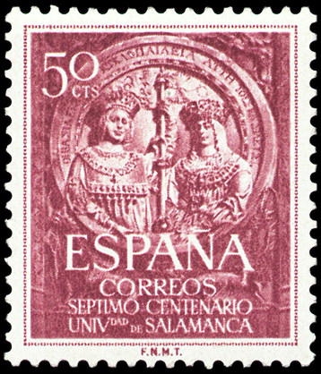 ESPAÑA SEGUNDO CENTENARIO Nº 1126 ** 5OC CARMIN OSCURO SALAMANCA 