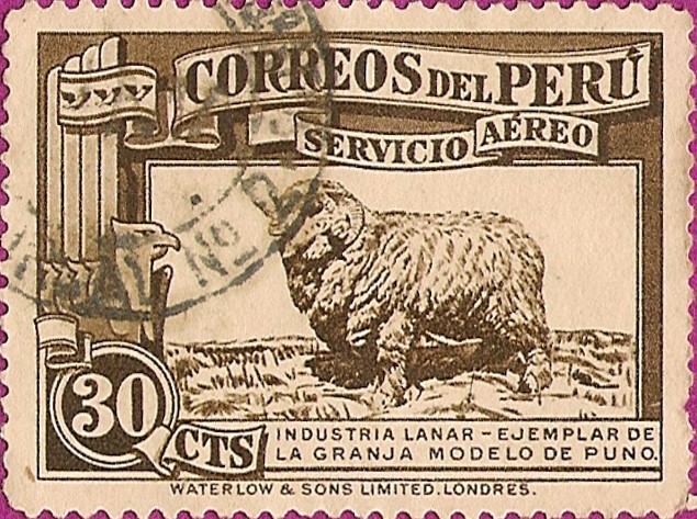 Sellos para Correo Aéreo. Industria Lanar.