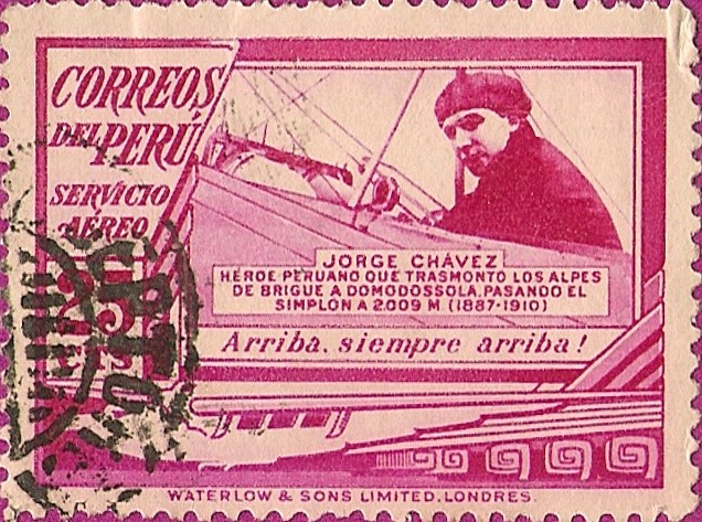 Sellos para Correo Aéreo. Jorge Chávez (1887-1910).
