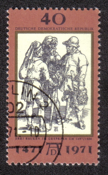 Tres Agricultores Hablando, 500. cumpleaños del pintor Alberto Durero ( 1471-1528 )