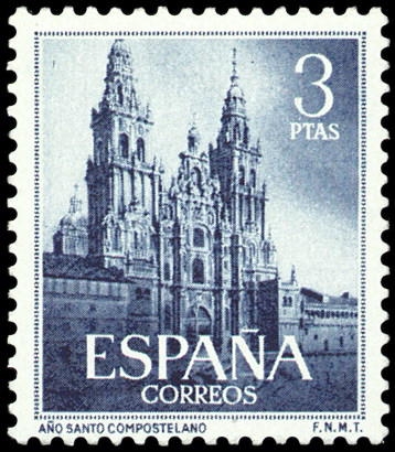 ESPAÑA SEGUNDO CENTENARIO Nº 1131 ** 3P AZUL AÑO SANTO COMPOSTELANO