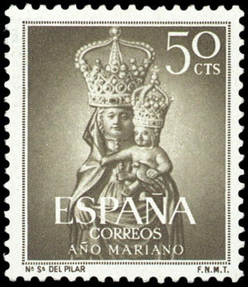 ESPAÑA SEGUNDO CENTENARIO Nº 1136 ** 50C VERDE OLIVA AÑO MARIANO