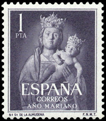 ESPAÑA SEGUNDO CENTENARIO Nº 1139 ** 1P VIOLETA OSCURO AÑO MARIANO 