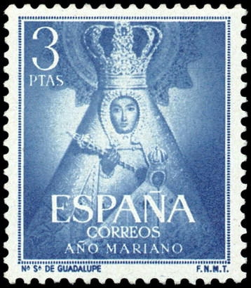 ESPAÑA SEGUNDO CENTENARIO Nº 1141 ** 3P AZUL AÑO MARIANO 