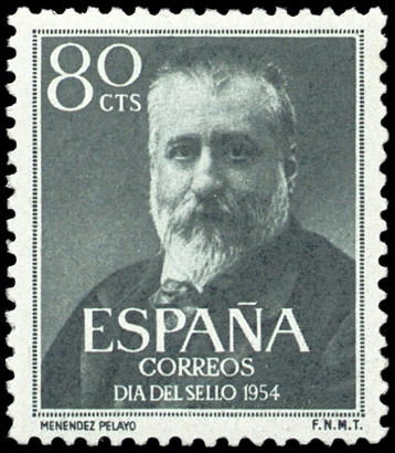 ESPAÑA SEGUNDO CENTENARIO Nº 1142 ** 80C VERDE OSCURO MENENZDEZ PELAYO 