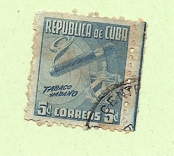 República de Cuba - Tabaco  Habano y escudo