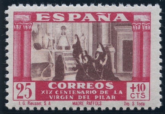 ESPAÑA 892 XIX CENTENARIO DE LA VENIDA DE LA VIRGEN DEL PILAR A ZARAGOZA