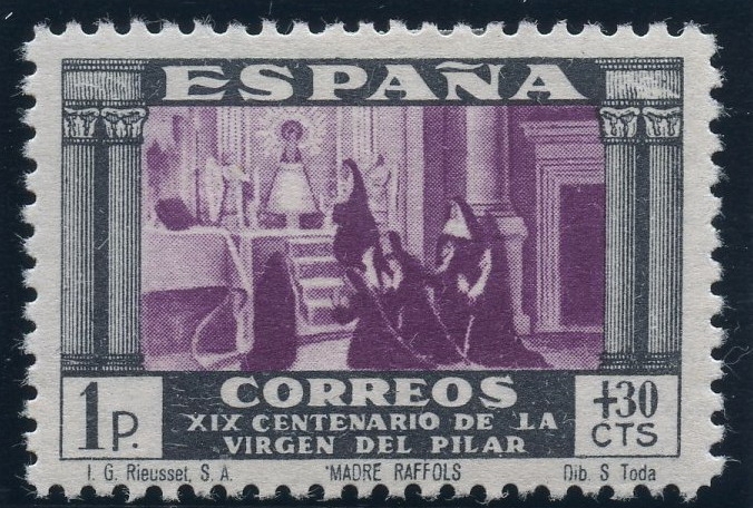 ESPAÑA 897 XIX CENTENARIO DE LA VENIDA DE LA VIRGEN DEL PILAR A ZARAGOZA