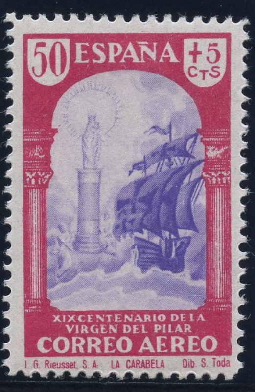 ESPAÑA 905 XIX CENTENARIO DE LA VENIDA DE LA VIRGEN DEL PILAR A ZARAGOZA