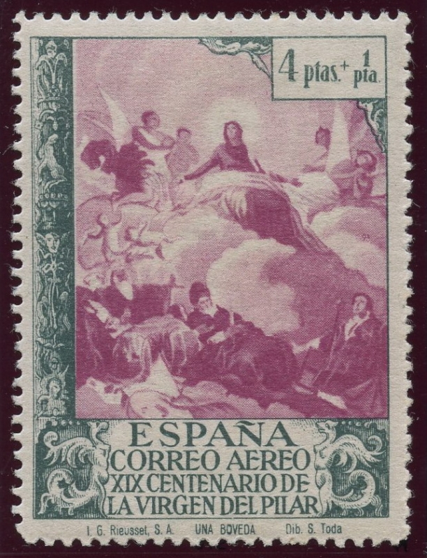 ESPAÑA 912 XIX CENTENARIO DE LA VENIDA DE LA VIRGEN DEL PILAR A ZARAGOZA