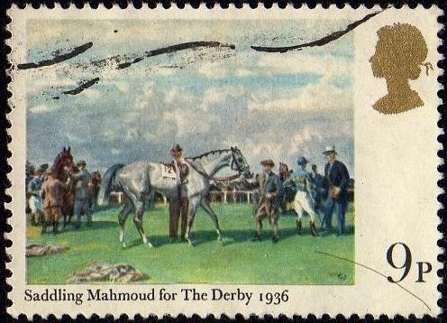 Saddling Mahmoud for the Derby 1936