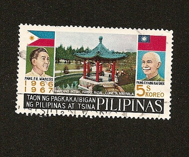 Parque Rizal (Manila) Encuentro Presidentes  F.Marcos y Chiang Kai-Shek