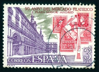 1975 L Aniversario del Mercado Filatelico de la Plaza Mayor de Madrid - Edifil:2415