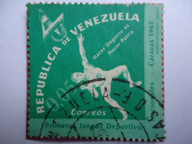 Primeros Juegos Deportivos Nacionales  - Caracas 1961- hacer Deporte es hacer Patria.