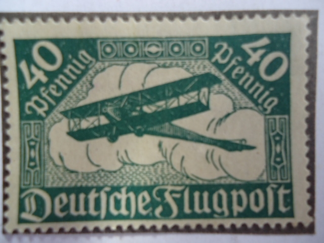 Alemania Flugpost - Avión bimotor.Correo Aéreo. Alemania Reino.