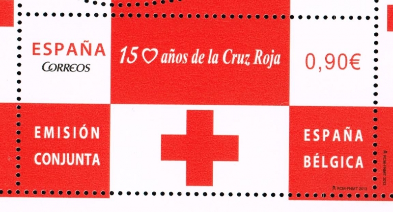 Edifil  4828  150 años de la Cruz Roja Emisión conjunta España-Bélgica.  