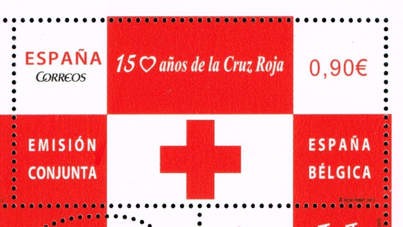 Edifil  4828  150 años de la Cruz Roja Emisión conjunta España-Bélgica.  