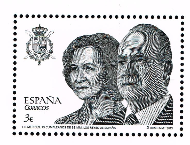 Edifil  4829  75 cumpleaños de SS.MM. los Reyes de España.  