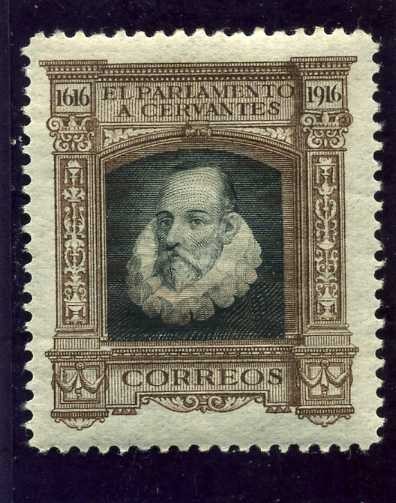 III Centenario de la Muerte de Cervantes. Oleo supuesto de Cervantes