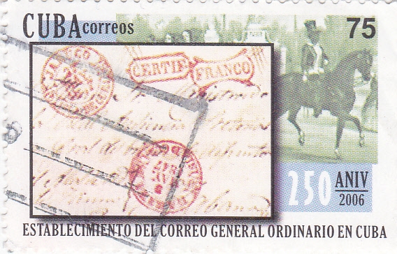 Establecimiento del correo general ordinario en Cuba