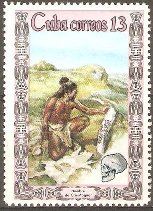 HOMBRE  PREHISTÒRICO.  HOMBRE  DE  CRO-MAGNON  TALLANDO  EN  COLMILLO.