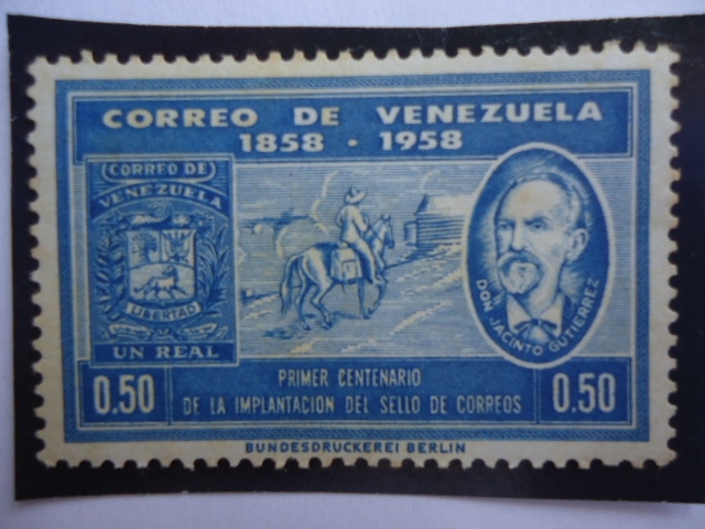 Primer Centenario de la Implantación del Sello de Correo -Correos de Venezuela 1858-1958