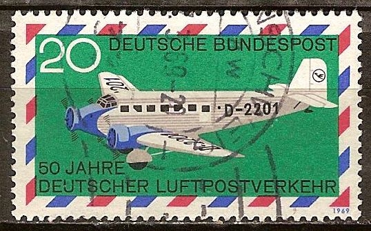  50 años servicio de correo aéreo alemán (Junkers JU 52).