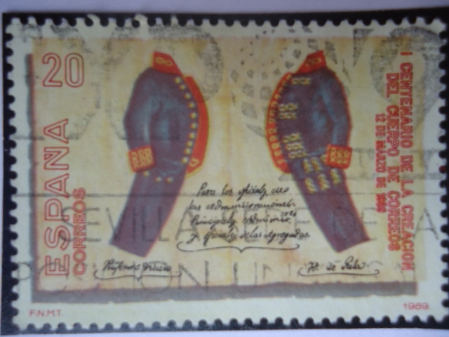 1 Centenario de la Creación del Cuerpo de Correos 1989.