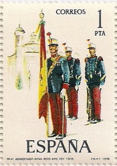 Abanderado Infantería. Regimiento Imperial del Rey. 1908