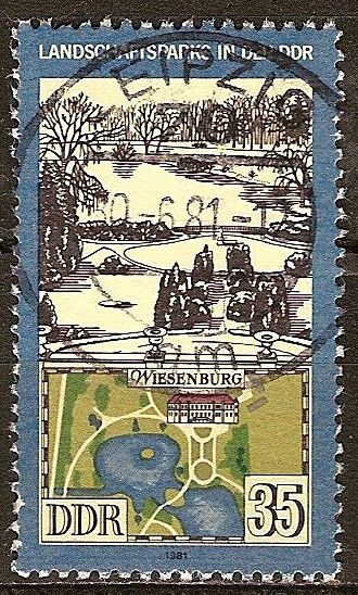 Parques y jardines en DDR ( Wiesenburg Parque).