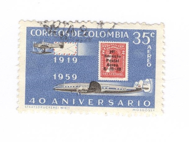 40 aniversario del primer servicio postal aereo